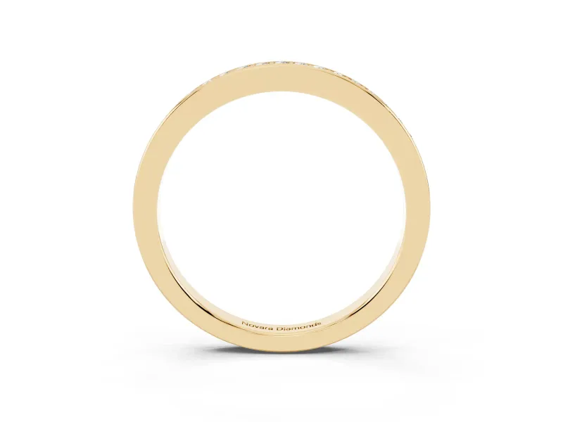 Round Diamond Continuous Pavé Eternity Band Set in Yellow gold