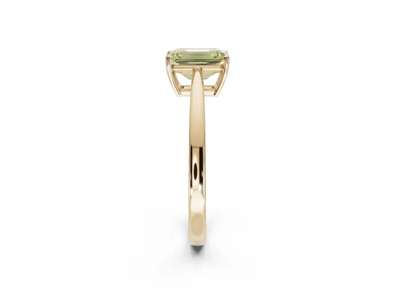 Emerald Cut Cathedral Engagement Ring Setting for a Fancy Yellow Lab-Grown Diamond | Yellow Gold - Design NV-24626