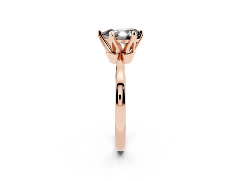 Fancy Black Pear Cut Diamond Solitaire Engagement Ring Set in Rose gold with Slim Tapered Solitaire Band