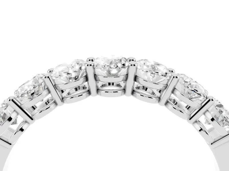Oval Lab-Grown Diamond Half Eternity Band | Shared Prongs | Platinum