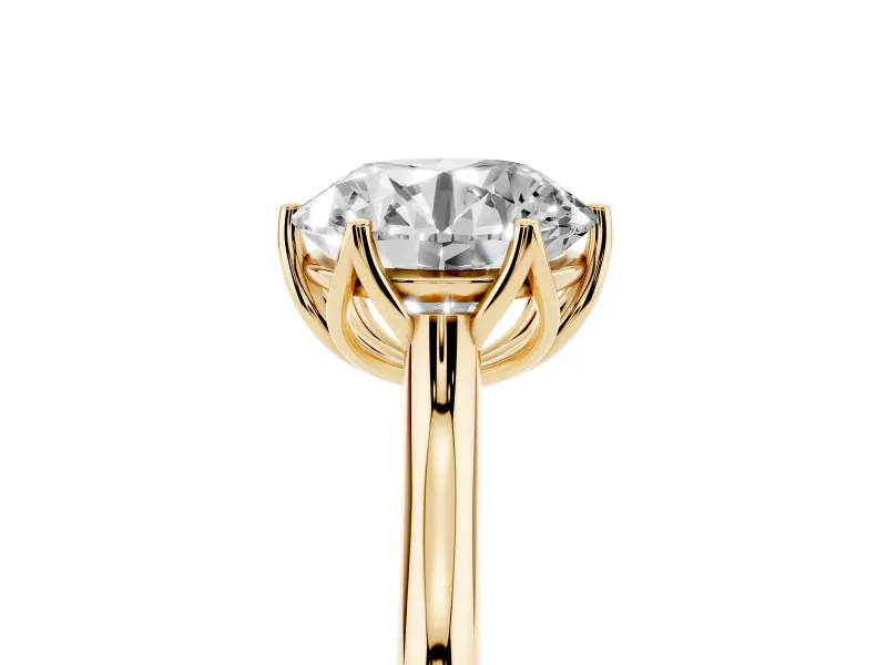 Round Cathedral Solitaire Engagement Ring Setting | Tulip Gallery | Yellow Gold