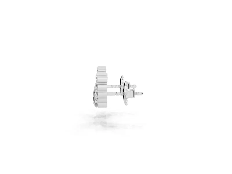 Round and Heart Lab-Grown Diamond Graduated Ear Climbers | Petite Curve | White Gold