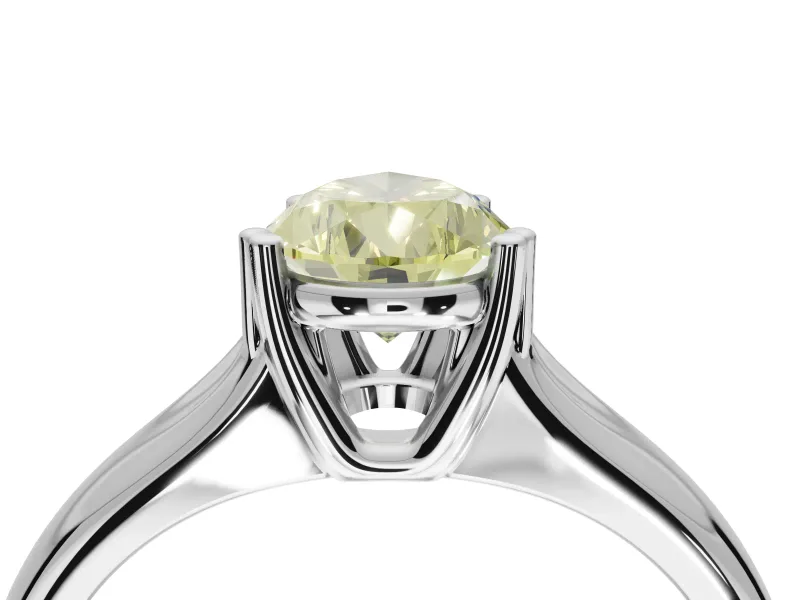 Pear-Shaped Double Claw Solitaire Engagement Ring Setting for a Fancy Yellow Lab-Grown Diamond | Platinum