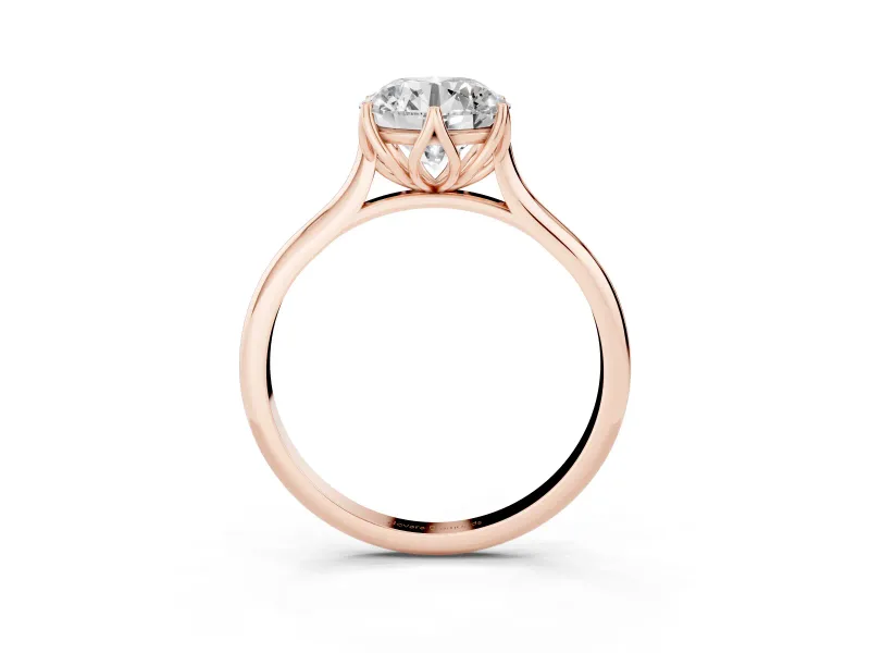 Round Cathedral Solitaire Engagement Ring Setting | Tulip Gallery | Rose Gold