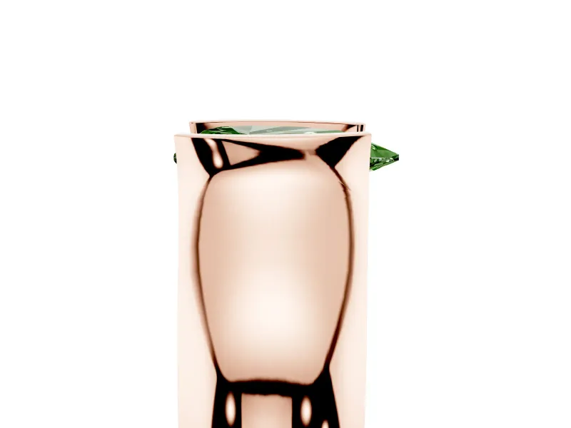 Pear-Shaped Half Bezel Solitaire Engagement Ring Setting for a Fancy Green Lab-Grown Diamond | Wide Band | Rose Gold