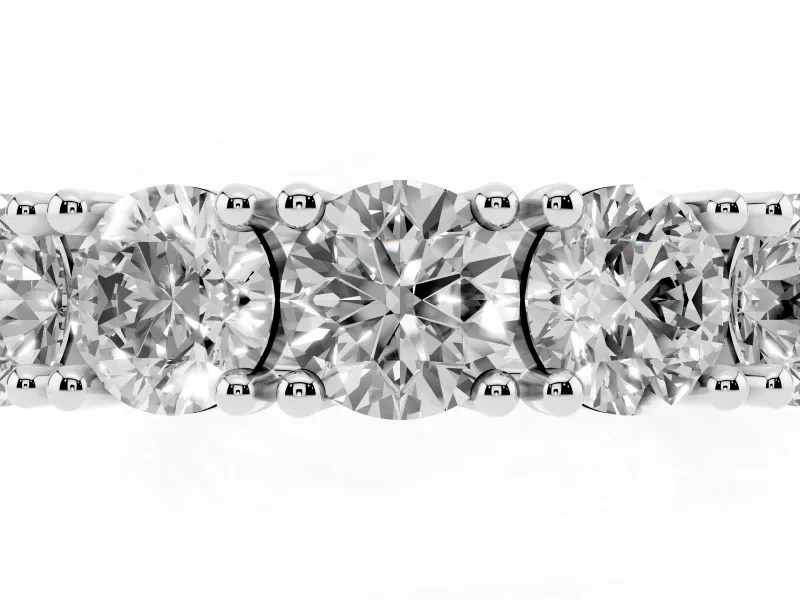Five-Stone Round Diamond Wedding Band Set in White gold with Prong Setting