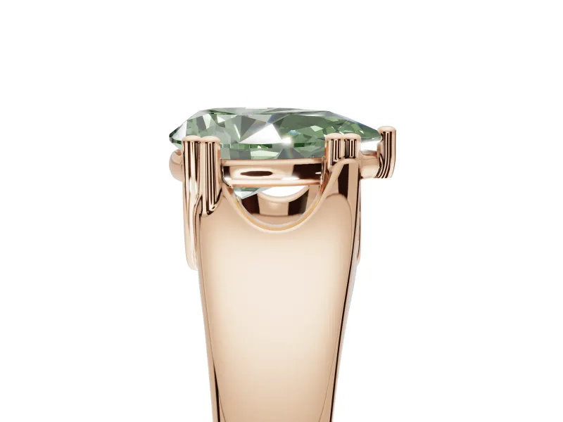 Pear-Shaped Double Claw Solitaire Engagement Ring Setting for a Fancy Green Lab-Grown Diamond | Rose Gold