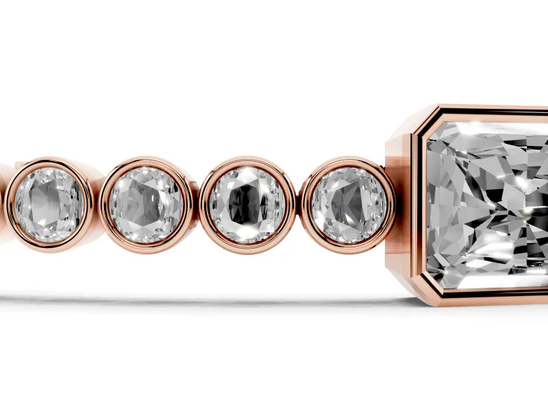 Round Lab-Grown Diamond Bezel Tennis Bracelet | Rose Gold