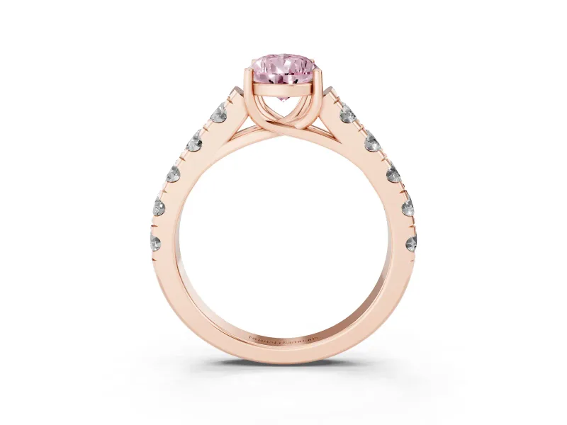 Pear-Shaped Engagement Ring Setting for a Fancy Pink Lab-Grown Diamond | Rose Gold - Design NV-24643