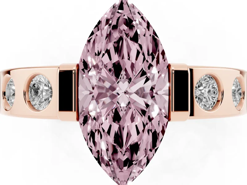 Marquise Tension Style Engagement Ring Setting for a Fancy Pink Lab-Grown Diamond | Rose Gold