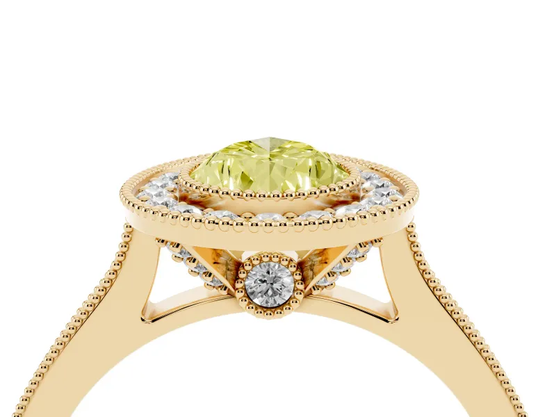 Pear-Shaped Halo Engagement Ring Setting for a Fancy Yellow Lab-Grown Diamond | Yellow Gold - Design NV-24721