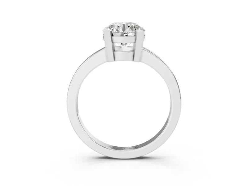 Round Solitaire Engagement Ring Setting | Flat Tab Prongs | Platinum