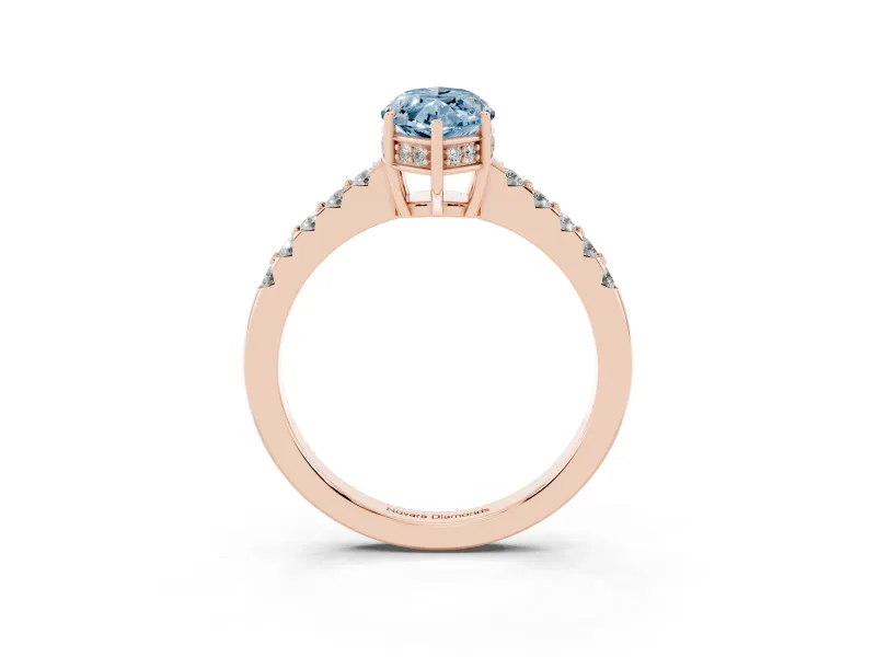 Marquise Engagement Ring Setting for a Fancy Blue Lab-Grown Diamond | Rose Gold - Design NV-24649