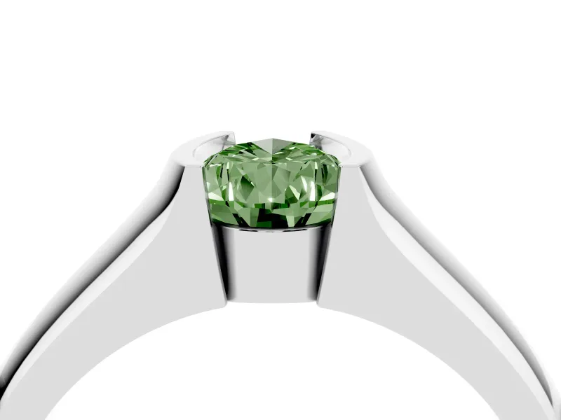 Pear-Shaped Half Bezel Solitaire Engagement Ring Setting for a Fancy Green Lab-Grown Diamond | Wide Band | Platinum