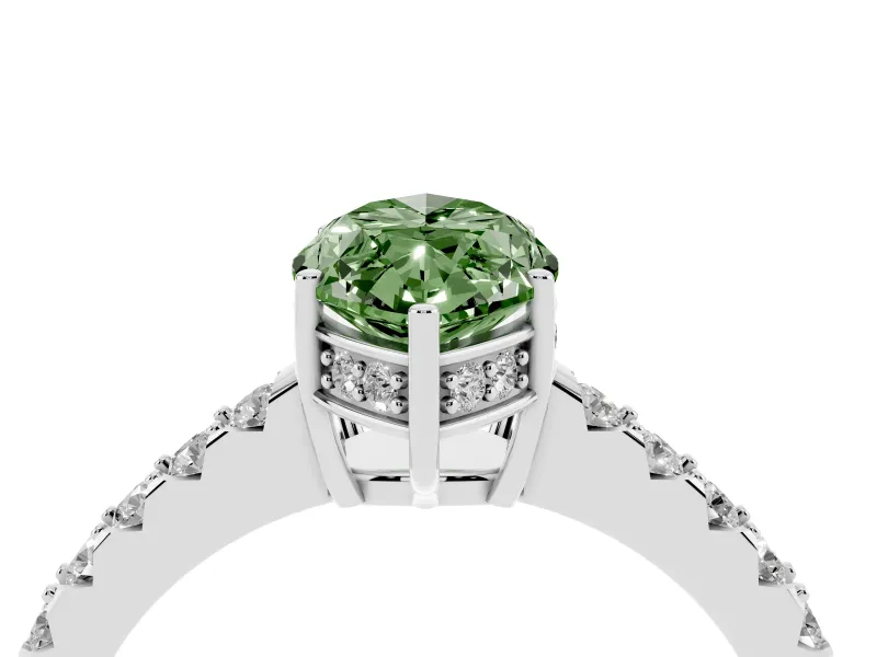 Marquise Engagement Ring Setting for a Fancy Green Lab-Grown Diamond | Sterling Silver - Design NV-24649