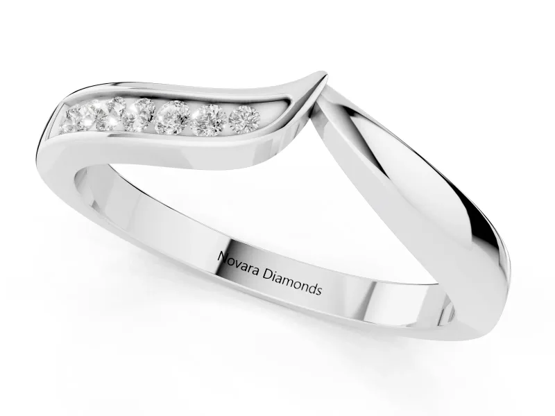 Round Diamond Contour Band Set in Platinum with Polished Channel Setting