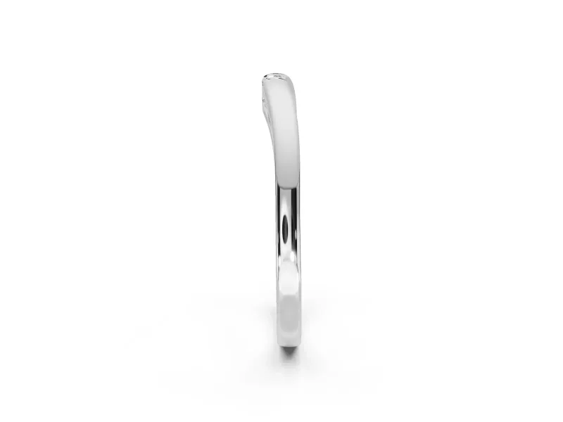 Round Lab-Grown Diamond Toi et Moi Curved Wedding Band | Side Slot Cut-Outs | Platinum