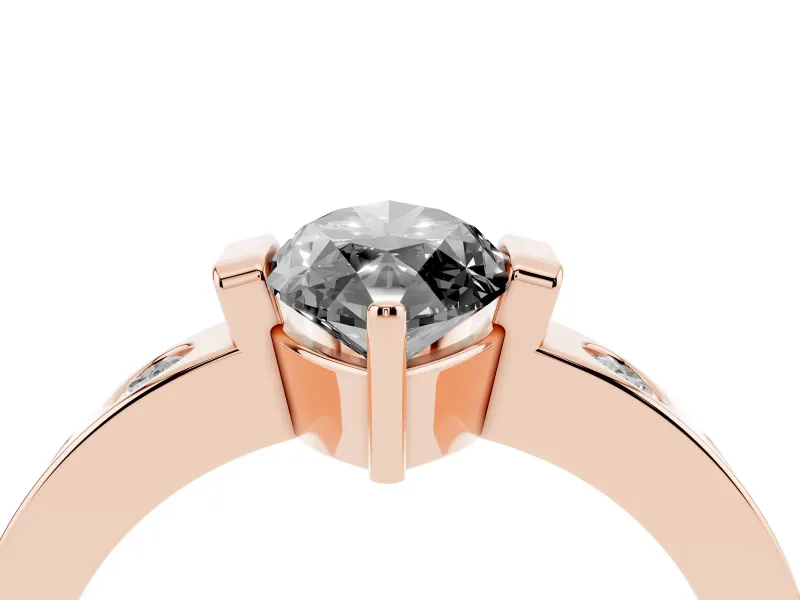 Marquise Tension Style Engagement Ring Setting for a Black Center | Flush Set Accents | Rose Gold