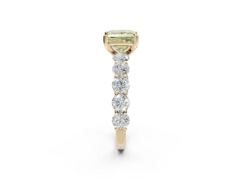 Princess Cut Engagement Ring Setting for a Fancy Yellow Lab-Grown Diamond | Yellow Gold - Design NV-24455
