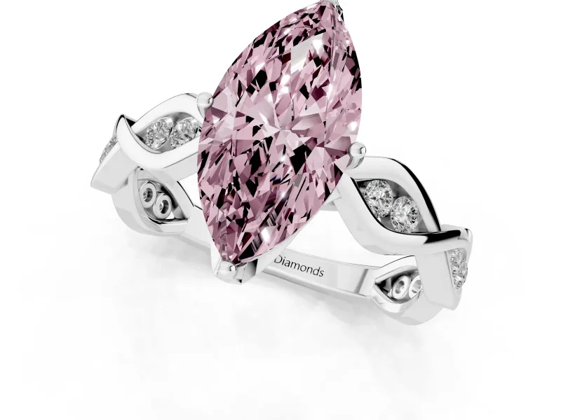 Marquise Twisted Infinity Engagement Ring Setting for a Fancy Pink Lab-Grown Diamond | Sterling Silver