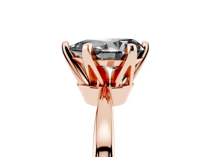 Fancy Black Pear Cut Diamond Solitaire Engagement Ring Set in Rose gold with Slim Tapered Solitaire Band