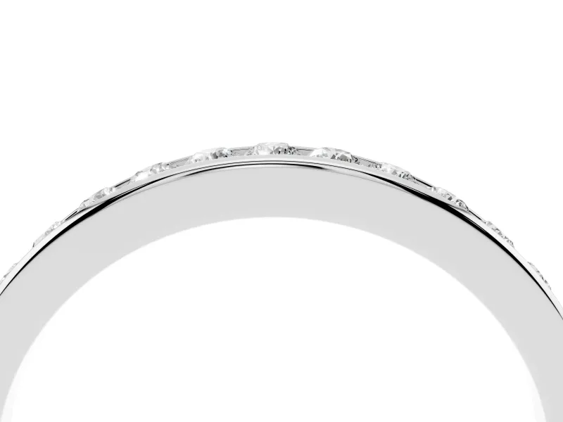 Round Diamond Wedding Eternity Band Set in Silver with Channel Setting