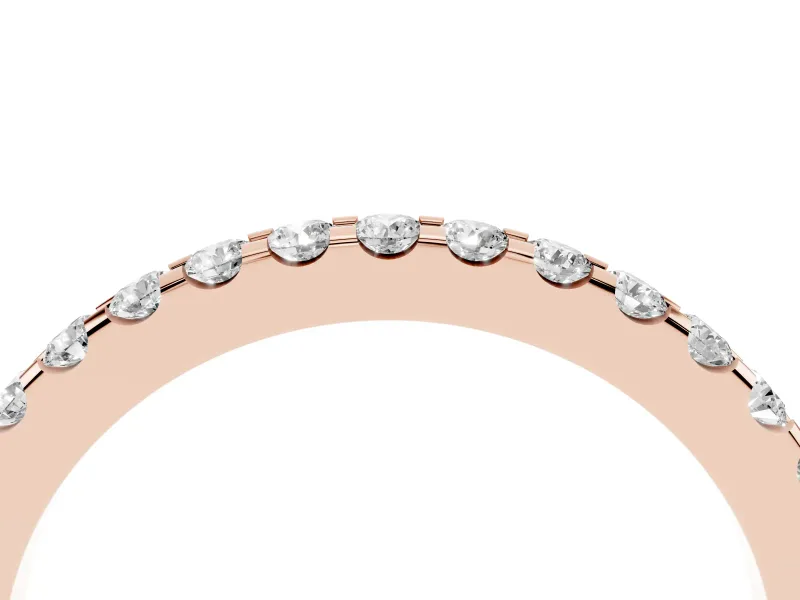 Round Diamond Pavé Eternity Band Set in Rose gold with Micro Prongs