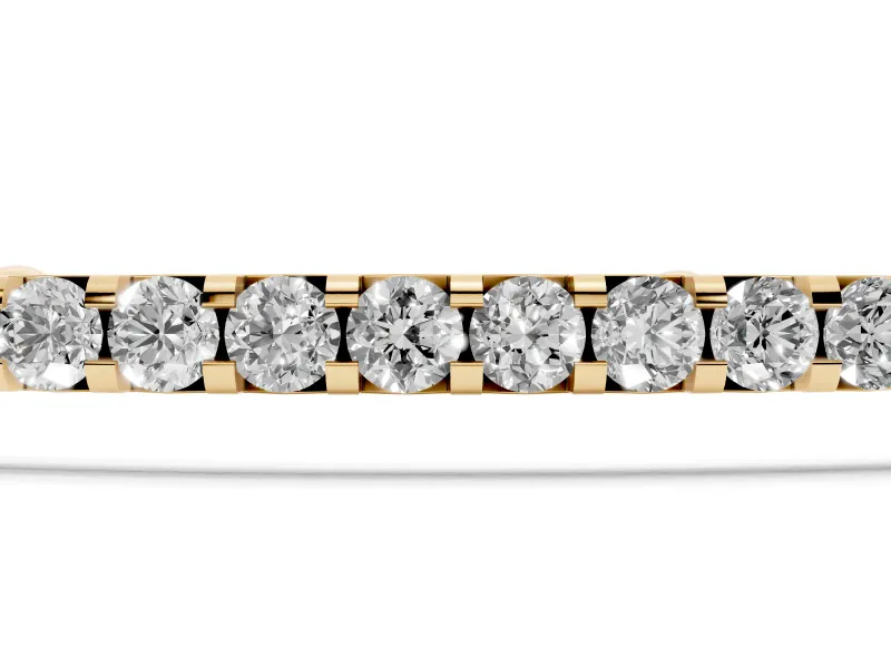Round Lab-Grown Diamond Bar Chain Bracelet | Shared Prong Row | Yellow Gold