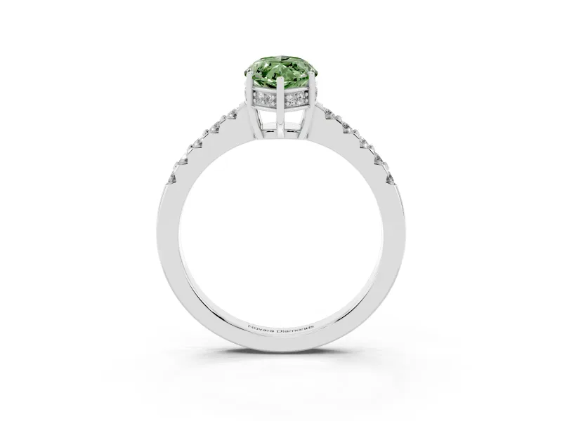 Marquise Engagement Ring Setting for a Fancy Green Lab-Grown Diamond | Sterling Silver - Design NV-24649