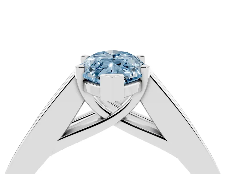 Marquise Channel-Set Engagement Ring Setting for a Fancy Blue Lab-Grown Diamond | Platinum