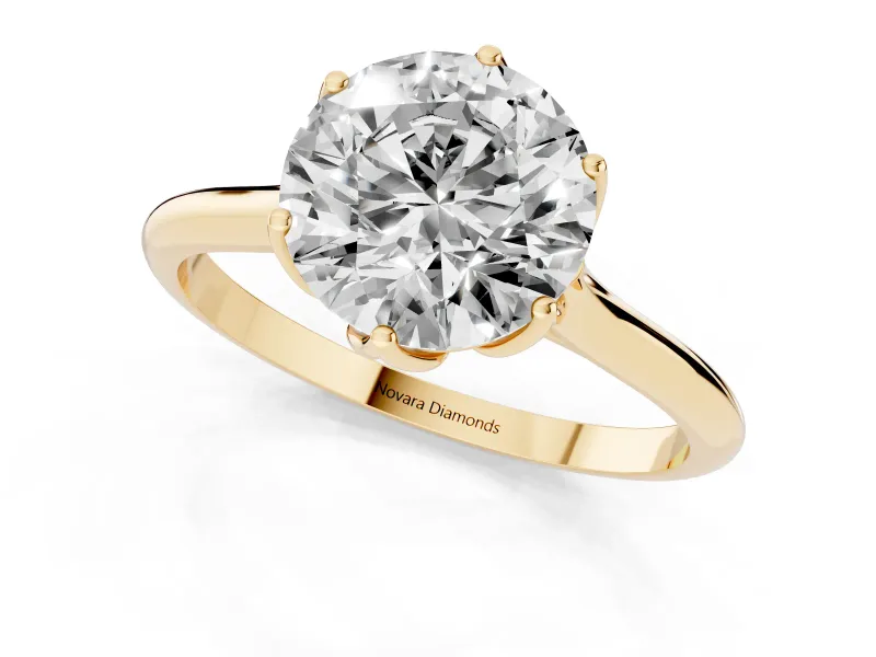 Round Cathedral Solitaire Engagement Ring Setting | Tulip Gallery | Yellow Gold