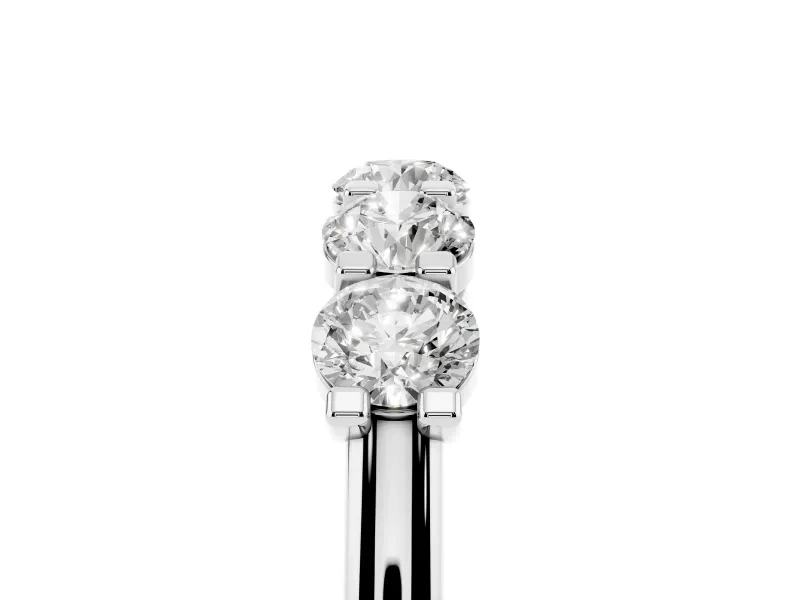 Round Diamond Half Eternity Band Set in White gold with Prong-Set Stones