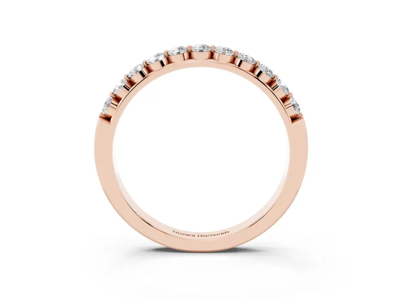 Round Diamond Eternity Band Set in Rose gold with Channel Setting