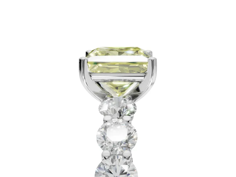 Princess Cut Engagement Ring Setting for a Fancy Yellow Lab-Grown Diamond | Platinum - Design NV-24455