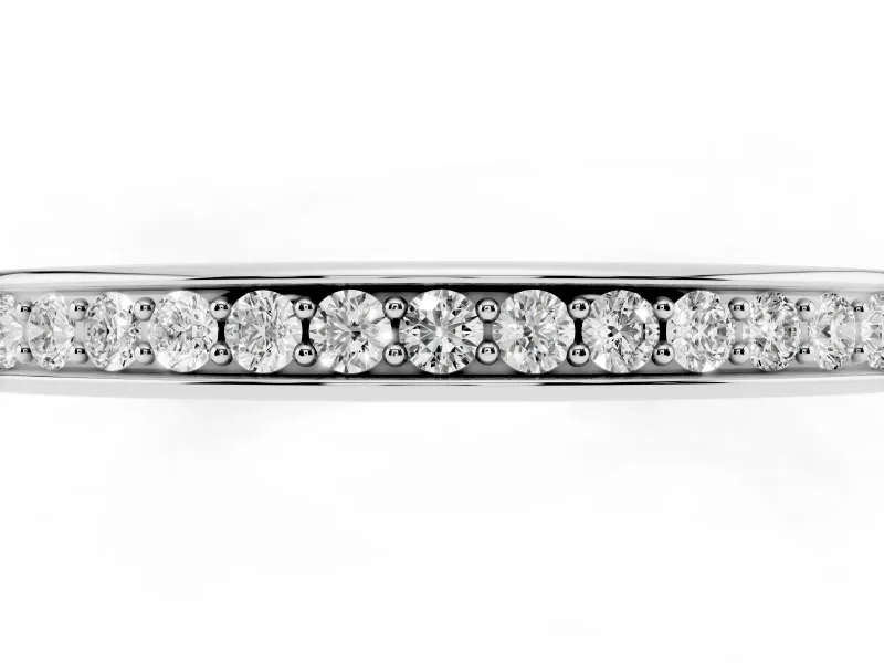 Round Diamond Pavé Eternity Band Set in Platinum with Channel Setting