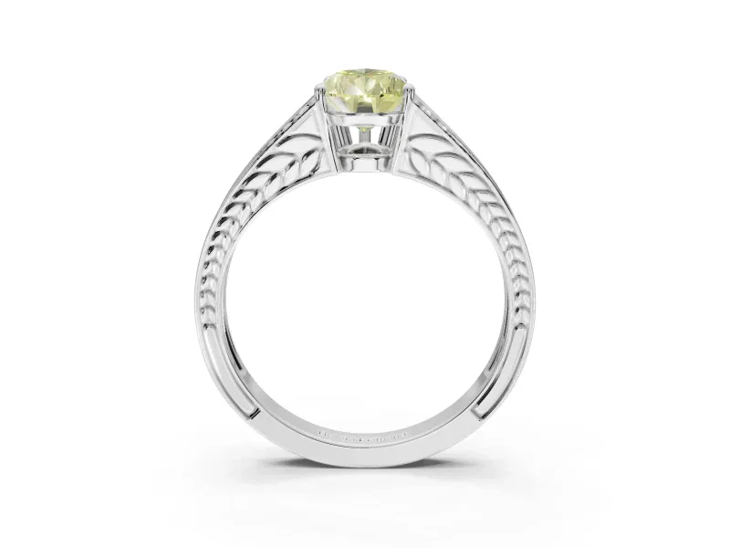 Pear-Shaped Split Shank Pavé Engagement Ring Setting for a Fancy Yellow Lab-Grown Diamond | Platinum