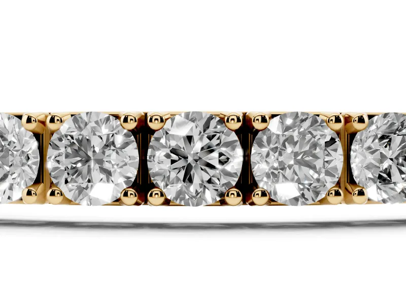 Round Lab-Grown Diamond Large-Stone Tennis Bracelet | Square-Sided Settings | Yellow Gold