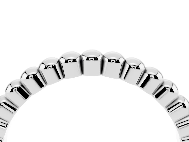 Round Diamond Beaded Eternity Band Set in White gold with Bezel Setting