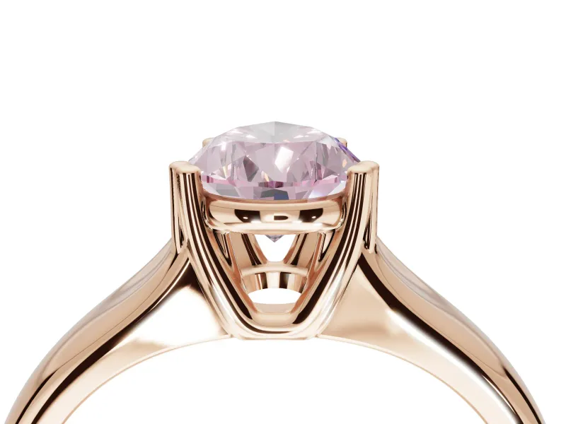 Pear-Shaped Double Claw Solitaire Engagement Ring Setting for a Fancy Pink Lab-Grown Diamond | Rose Gold