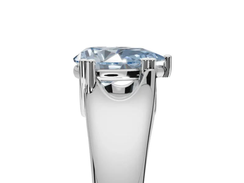 Pear-Shaped Double Claw Solitaire Engagement Ring Setting for a Fancy Blue Lab-Grown Diamond | Sterling Silver