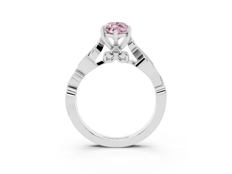Marquise Vine Engagement Ring Setting for a Fancy Pink Lab-Grown Diamond | White Gold