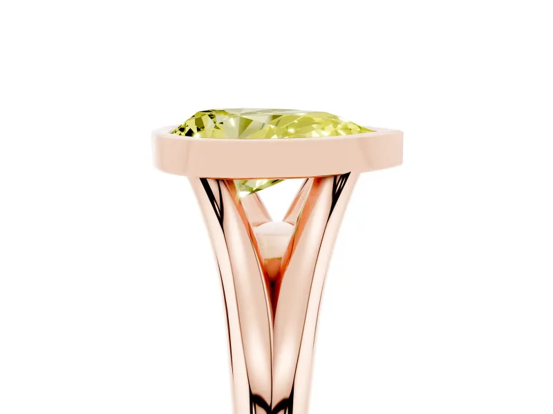 Pear-Shaped Bezel Engagement Ring Setting for a Fancy Yellow Lab-Grown Diamond | Rose Gold