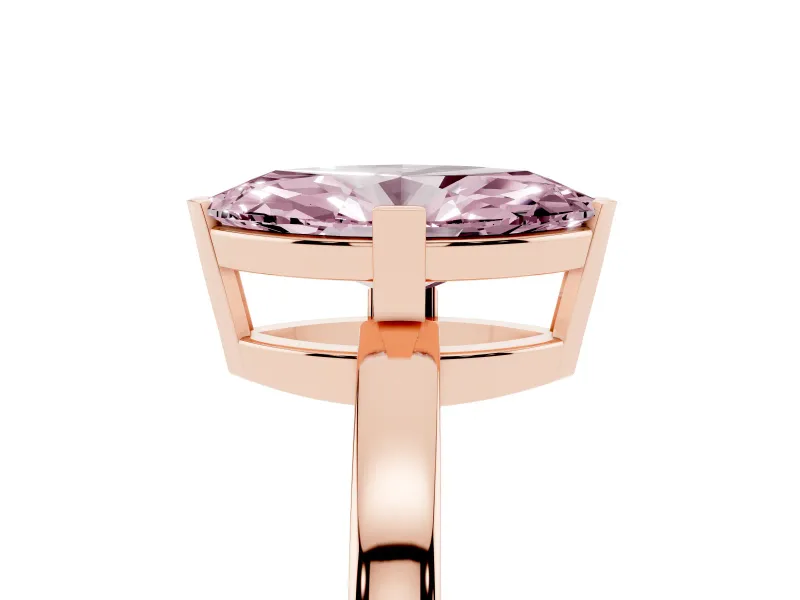 Marquise Tab Prong Solitaire Engagement Ring Setting for a Fancy Pink Lab-Grown Diamond | Rose Gold