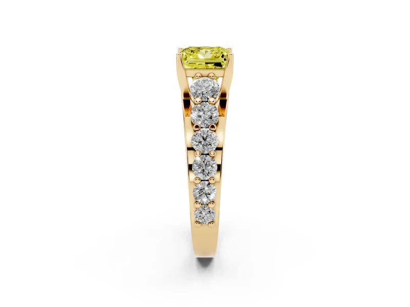 Princess Cut Engagement Ring Setting for a Fancy Yellow Lab-Grown Diamond | Yellow Gold - Design NV-24645