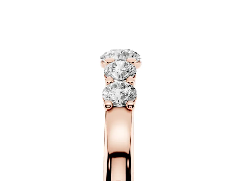 Five-Stone Round Diamond Prong-Set Half Eternity Band Set in Rose gold