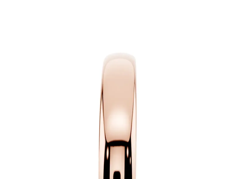 Plain Domed Wedding Band | Rounded Edges | Rose Gold