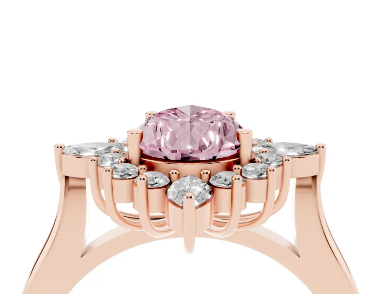 Pear-Shaped Engagement Ring Setting for a Fancy Pink Lab-Grown Diamond | Rose Gold - Design NV-24790