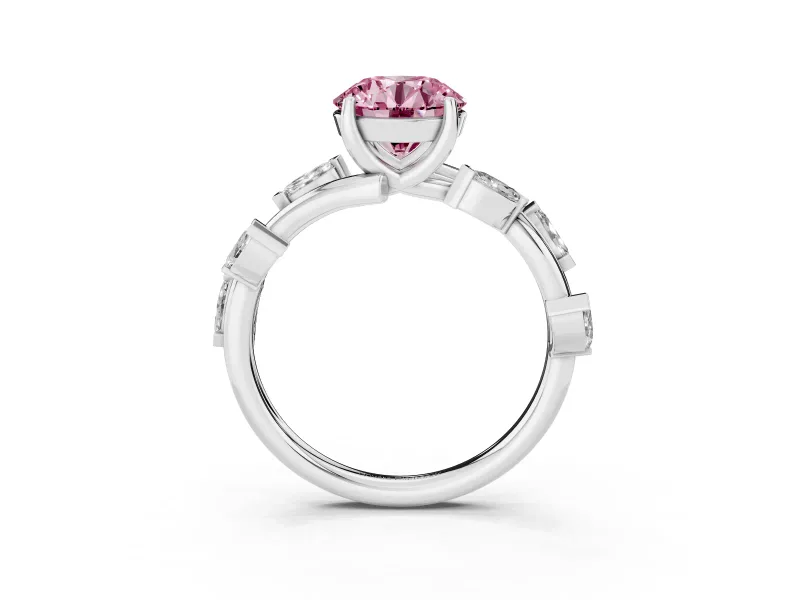 Round Twisted Vine Engagement Ring Setting for a Fancy Pink Lab-Grown Diamond | Platinum