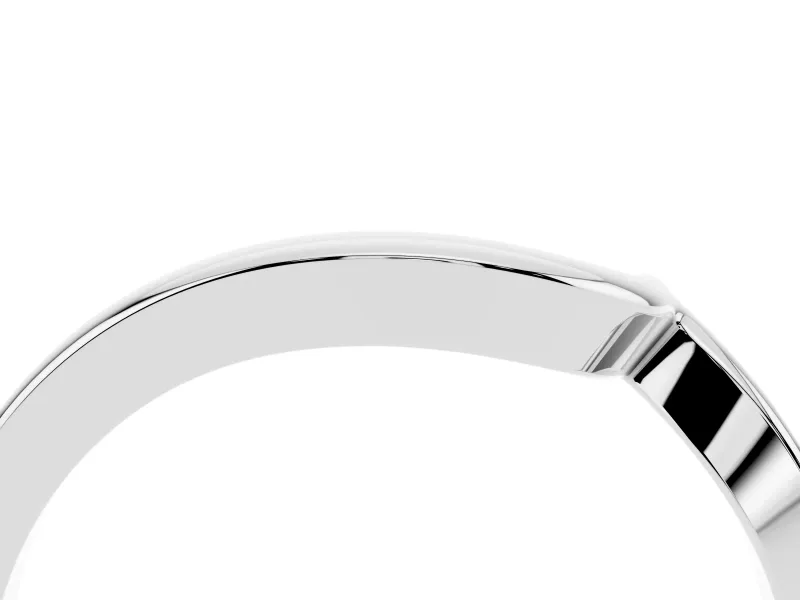 Chevron V-Shaped Plain Contour Band Set in Platinum