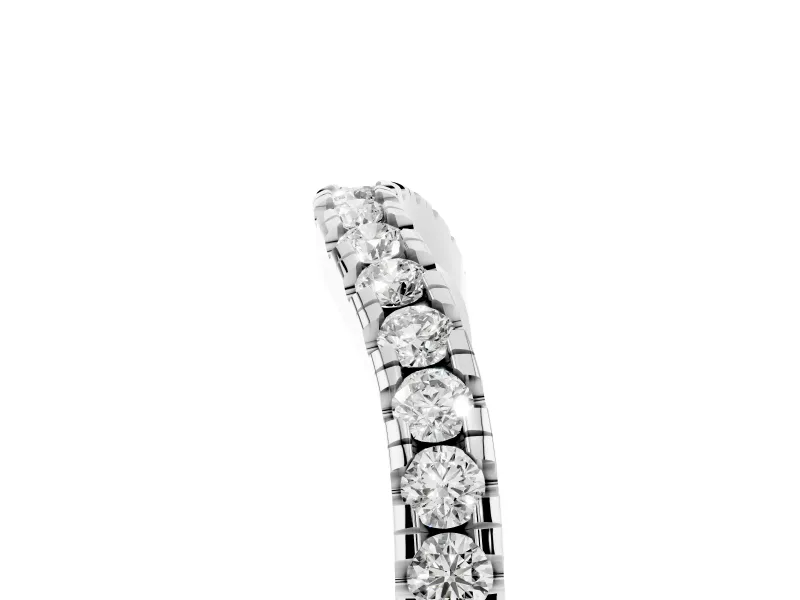 Round Lab-Grown Diamond Pavé Contour Wedding Band | Shared Prongs | Sterling Silver